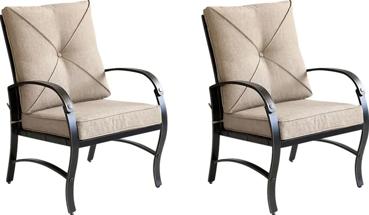 Outdoor Fanchon Beige Side Chair, Set of 2