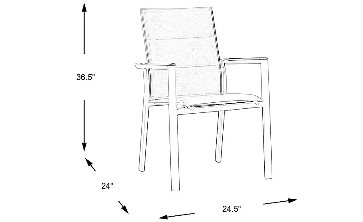 Solana White Outdoor Arm Chair