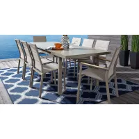 Solana Taupe 9 Pc 71-94 in. Rectangle Outdoor Dining Set