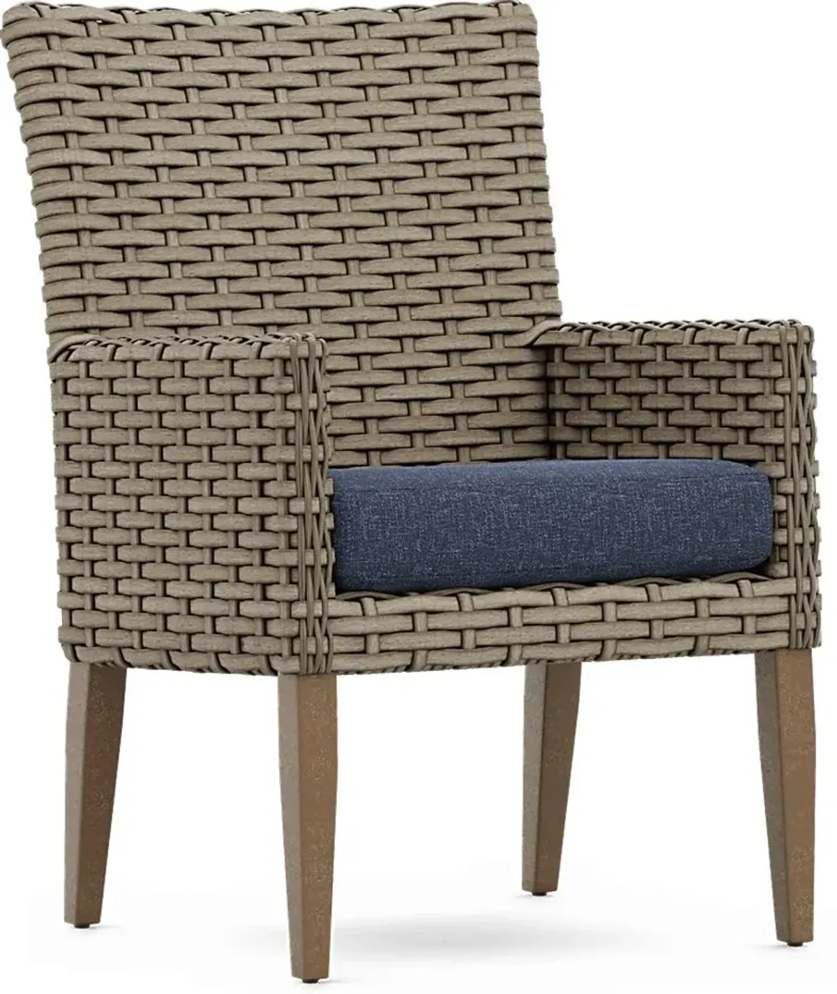 Siesta Key Driftwood Outdoor Arm Chair with Ink Cushion