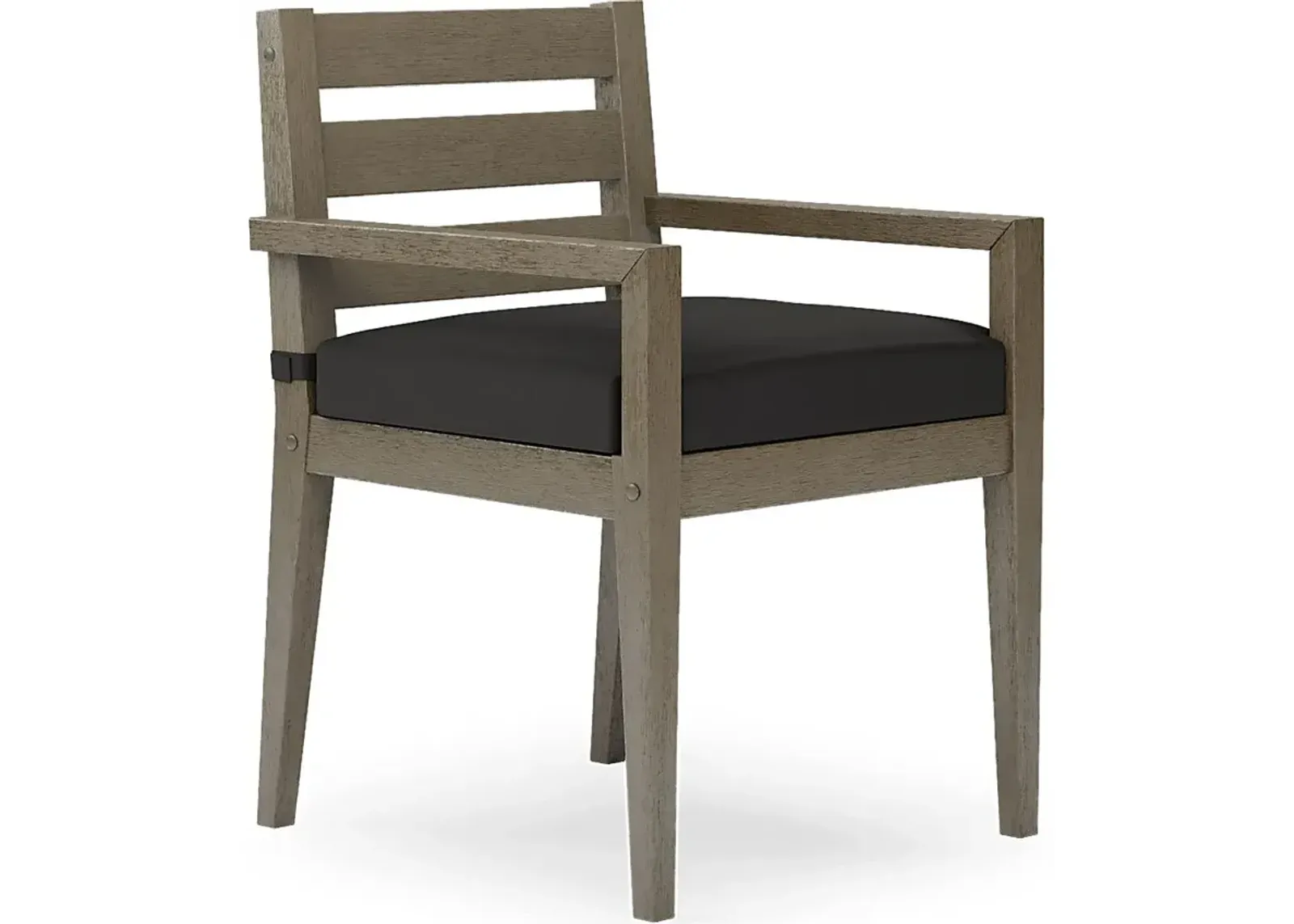 Lake Tahoe Gray Outdoor Arm Chair with Charcoal Cushion