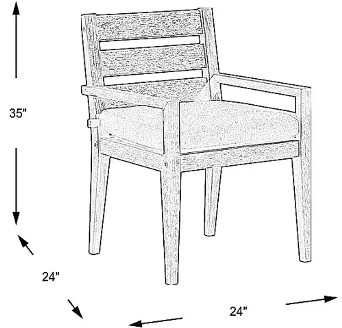 Lake Tahoe Gray Outdoor Arm Chair with Indigo Cushion