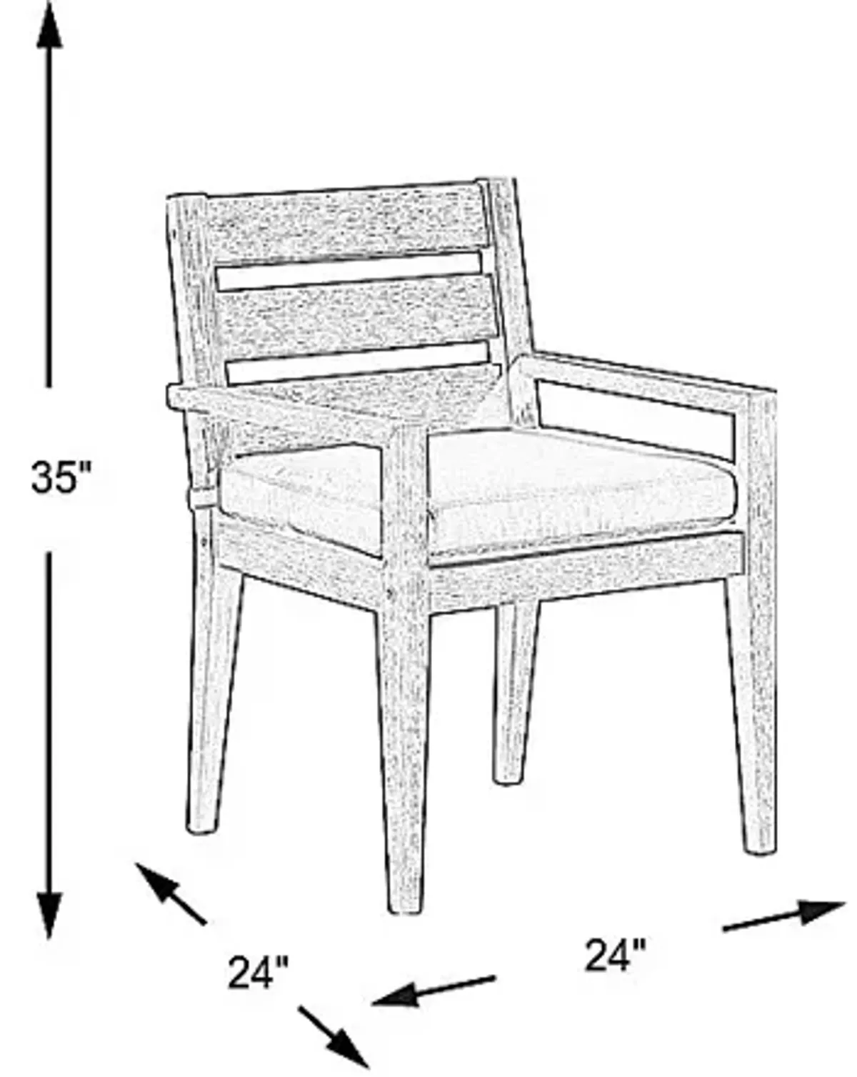 Lake Tahoe Gray Outdoor Arm Chair with Seagull Cushion