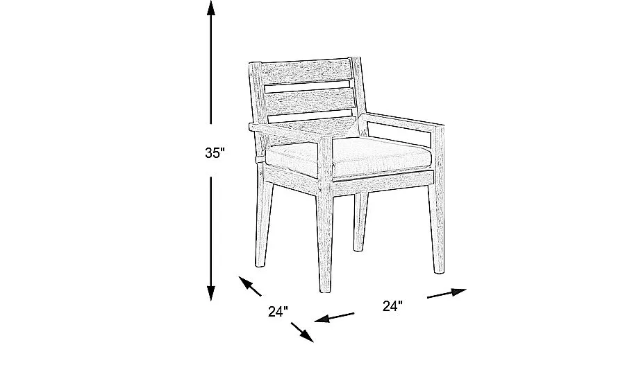 Lake Tahoe Gray Outdoor Arm Chair with Seagull Cushion