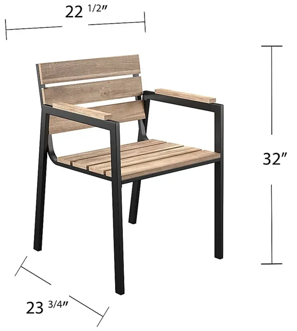 Vermissa Natural Outdoor Arm Chair, Set of 2