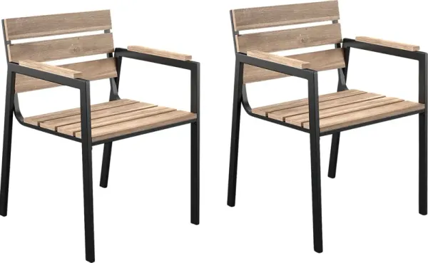 Vermissa Natural Outdoor Arm Chair, Set of 2