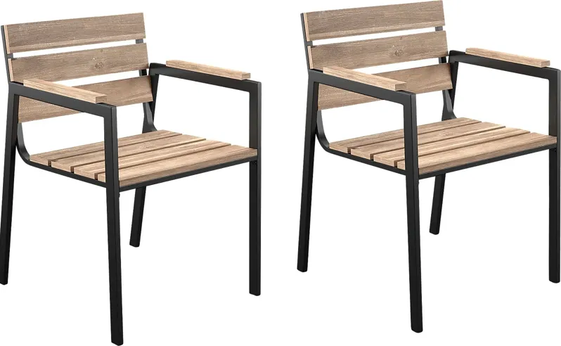 Vermissa Natural Outdoor Arm Chair, Set of 2