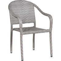 Bay Terrace Gray Wicker Outdoor Arm Chair