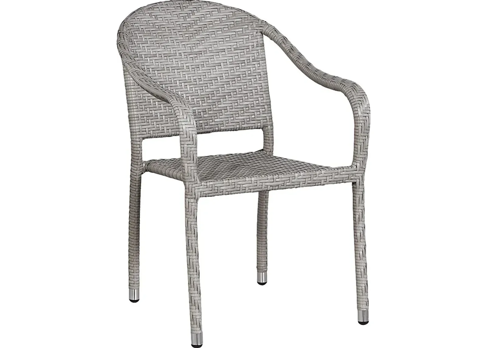 Bay Terrace Gray Wicker Outdoor Arm Chair