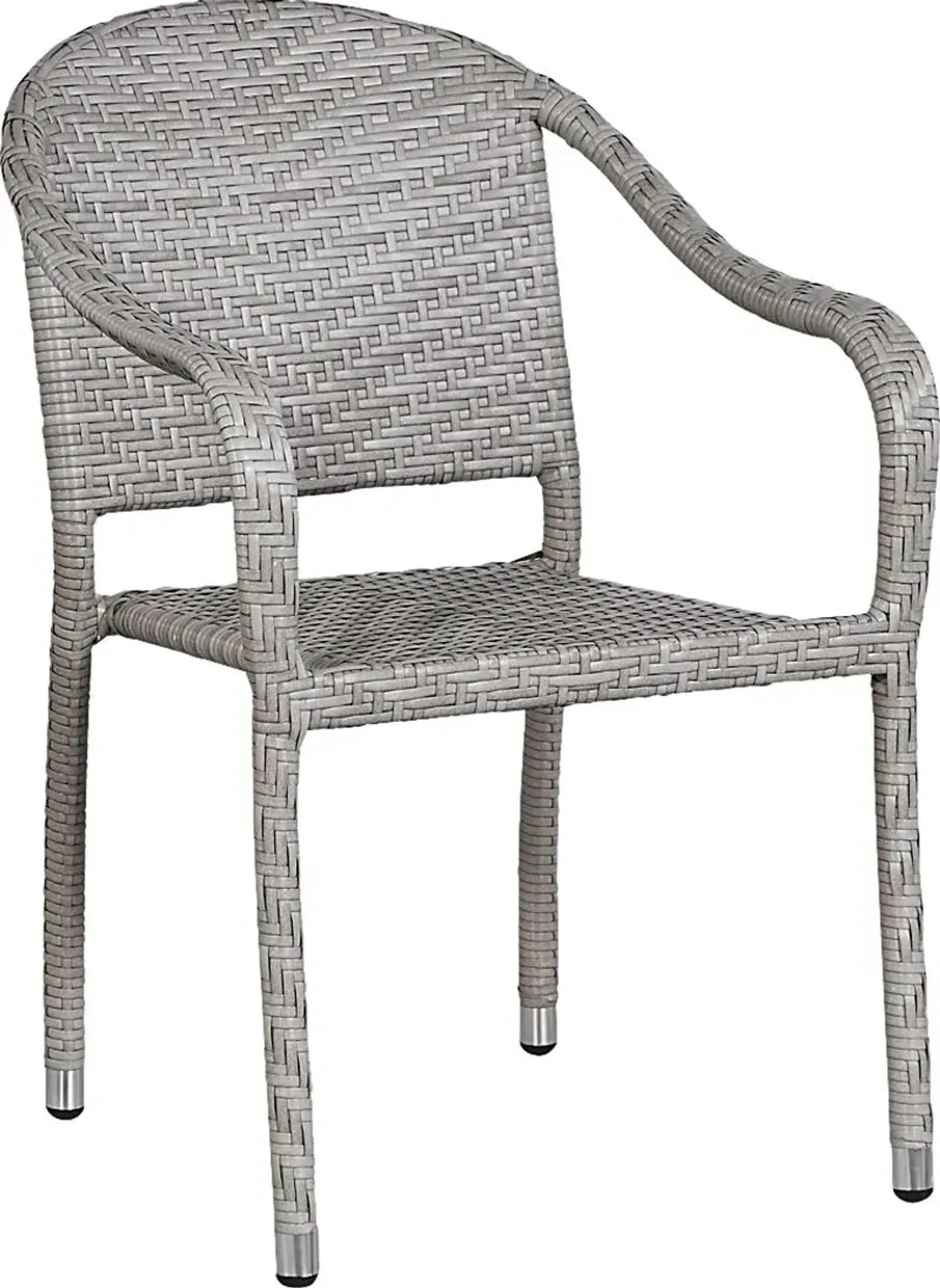 Bay Terrace Gray Wicker Outdoor Arm Chair