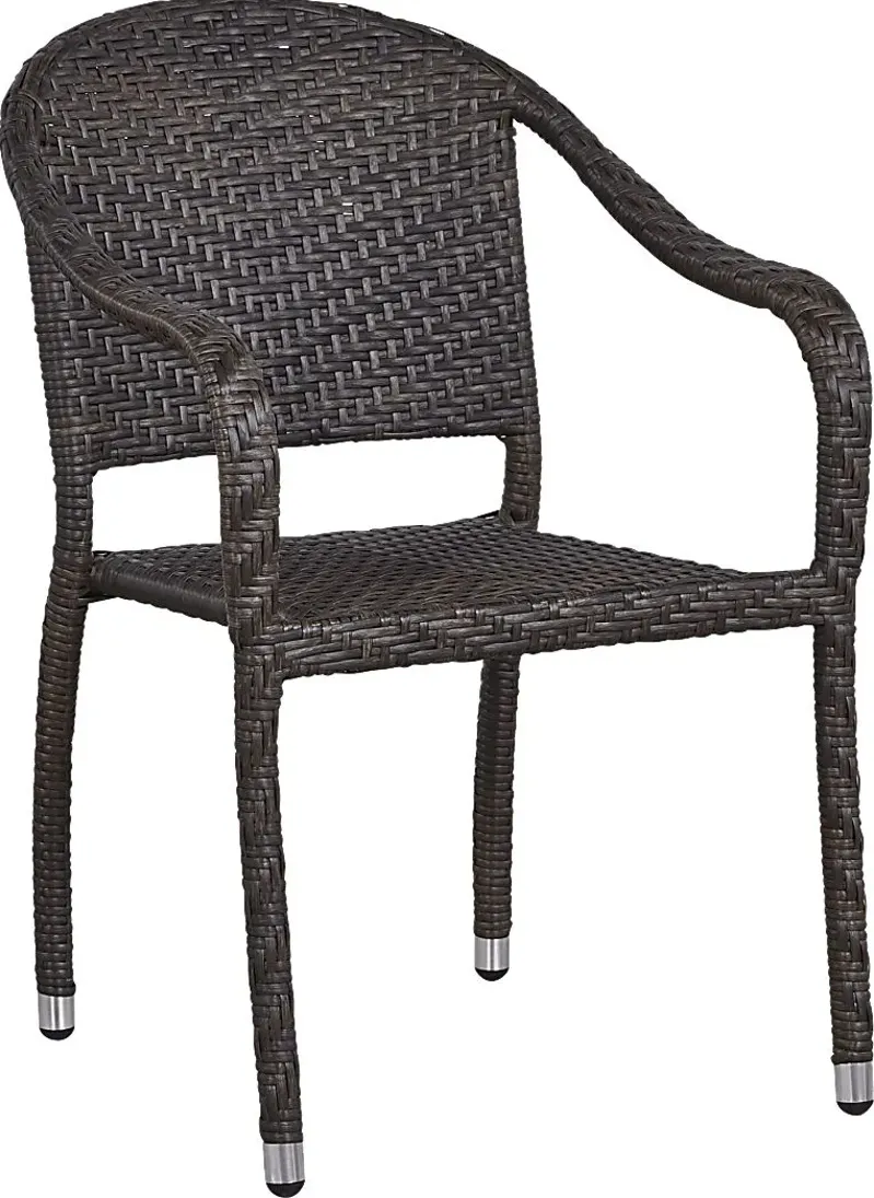 Bay Terrace Brown Wicker Outdoor Arm Chair