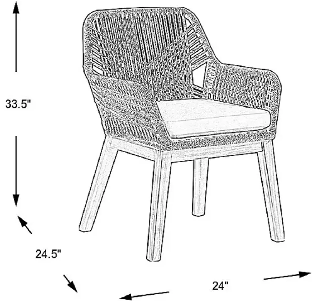 Tessere Gray Outdoor Arm Chair