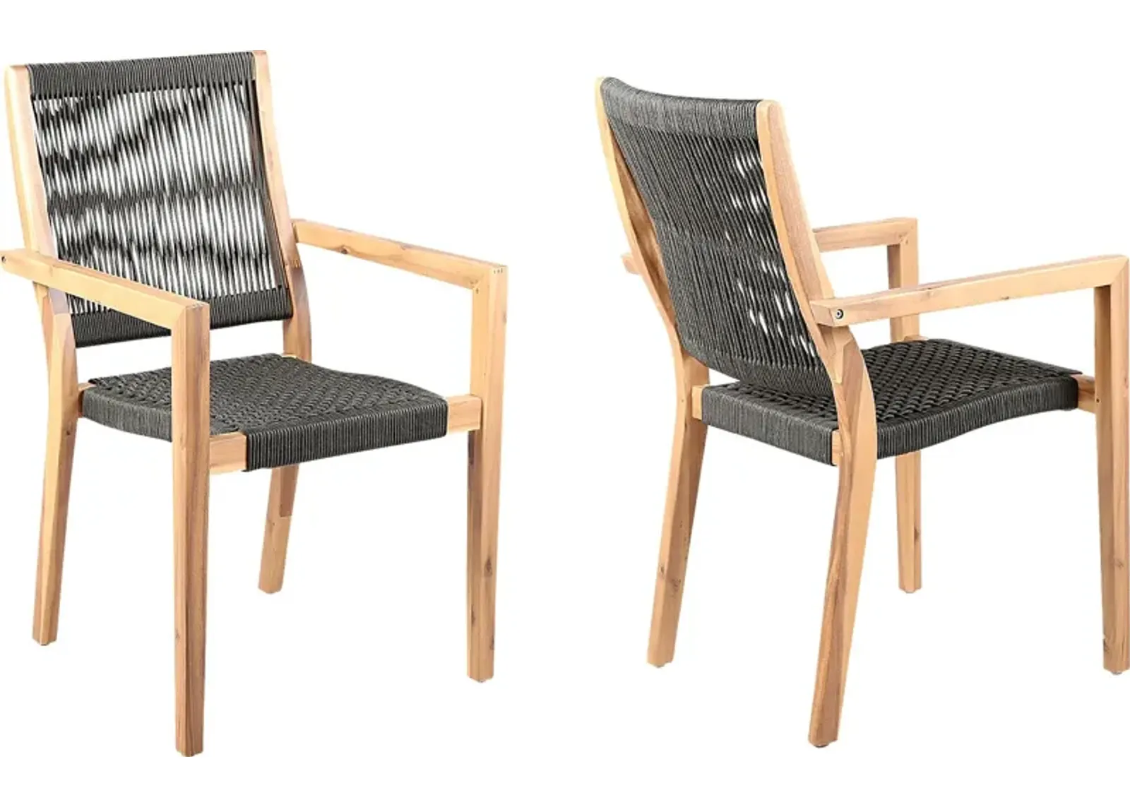 Outdoor Borbeck Black Arm Chair, Set of 2