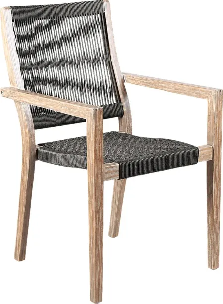 Outdoor Borbeck Black Arm Chair, Set of 2