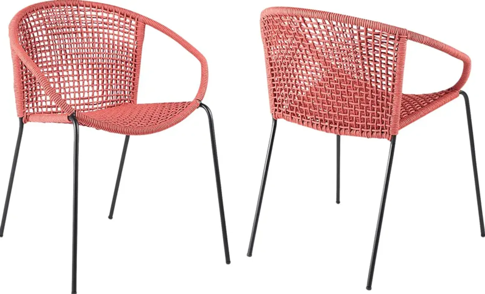 Terela Red Outdoor Arm Chair, Set of 2