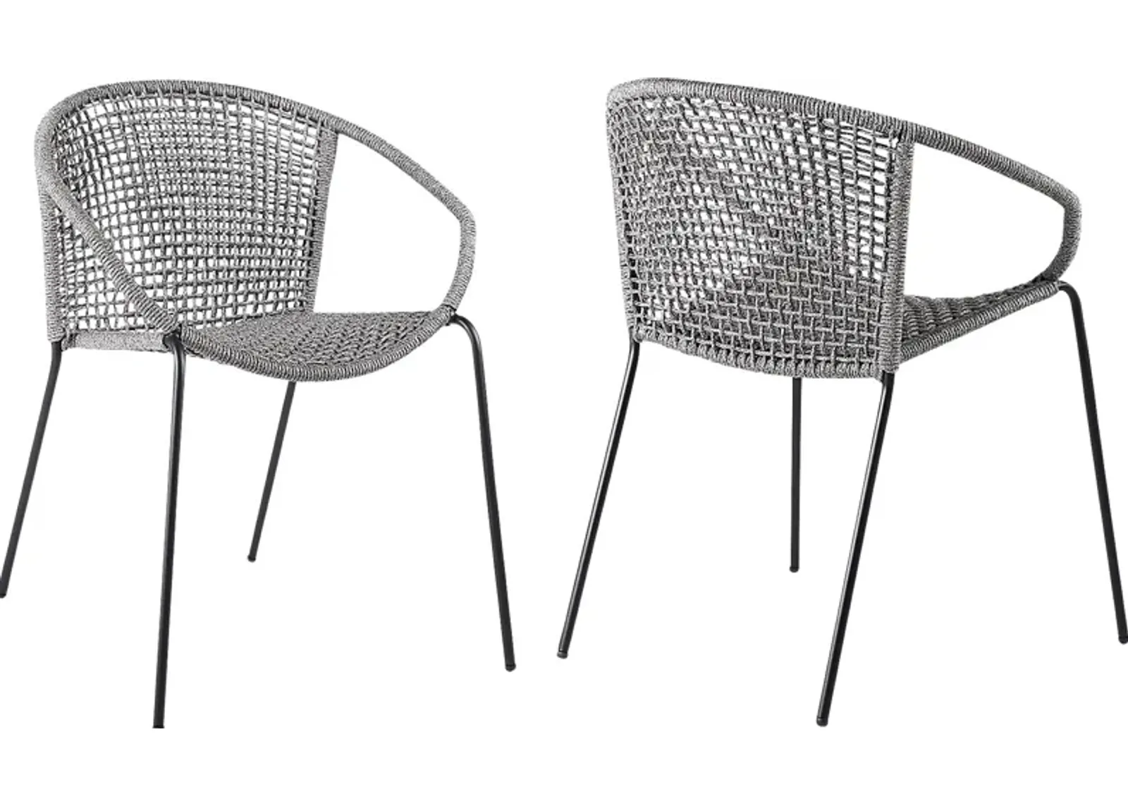 Terela Gray Outdoor Arm Chair, Set of 2