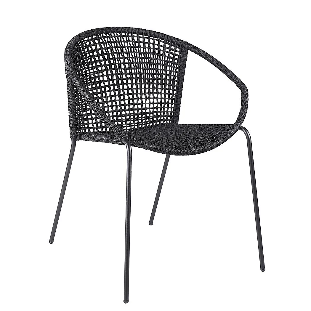 Terela Black Outdoor Arm Chair, Set of 2