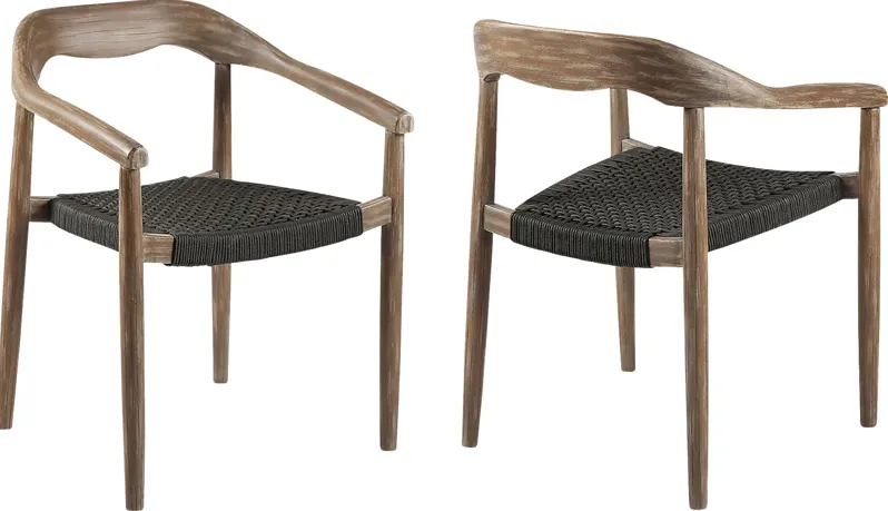 Clorelle Charcoal Outdoor Arm Chair, Set of 2