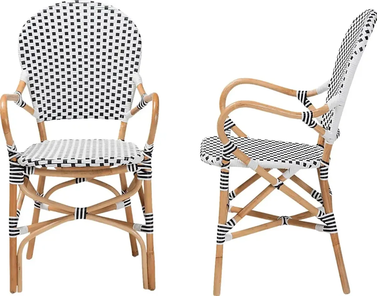 Outdoor Nalina Elle I Black Dining Chair, Set of 2