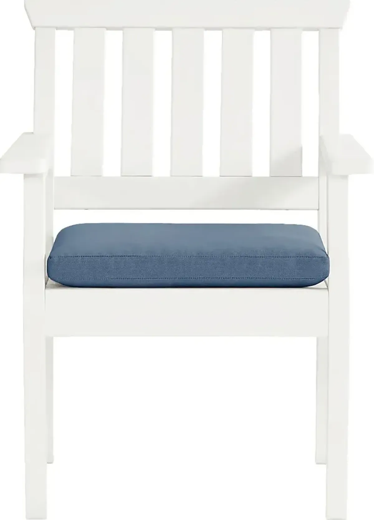 Eastlake White Outdoor Arm Chair with Blueberry Cushion