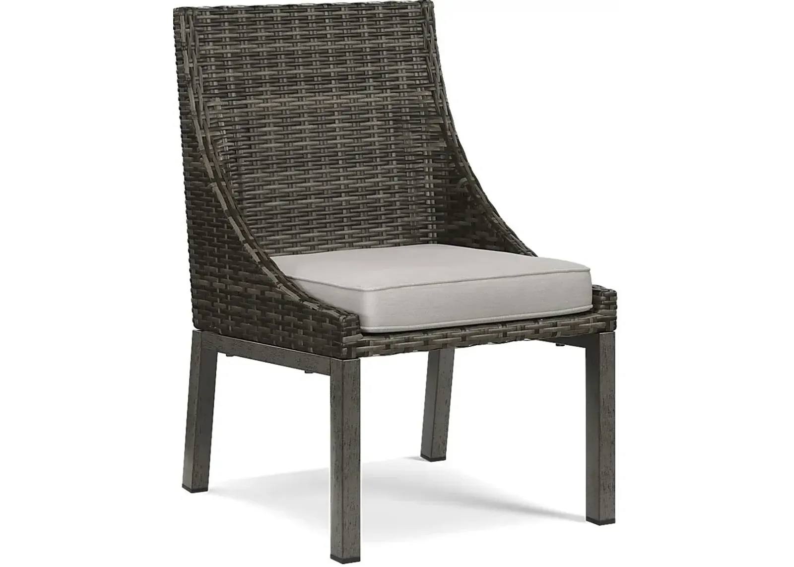 Montecello Gray Outdoor Side Chair with Silver Cushion