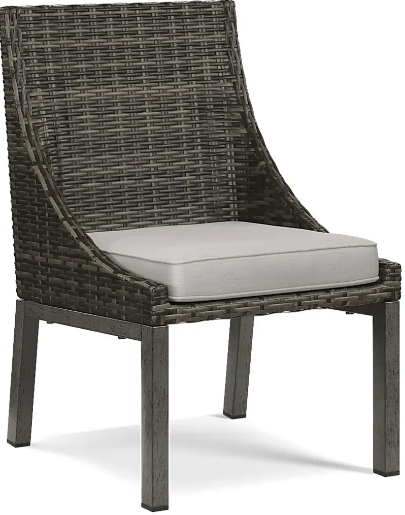 Montecello Gray Outdoor Side Chair with Silver Cushion