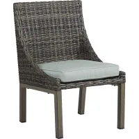 Montecello Gray Outdoor Side Chair with Mist Cushion