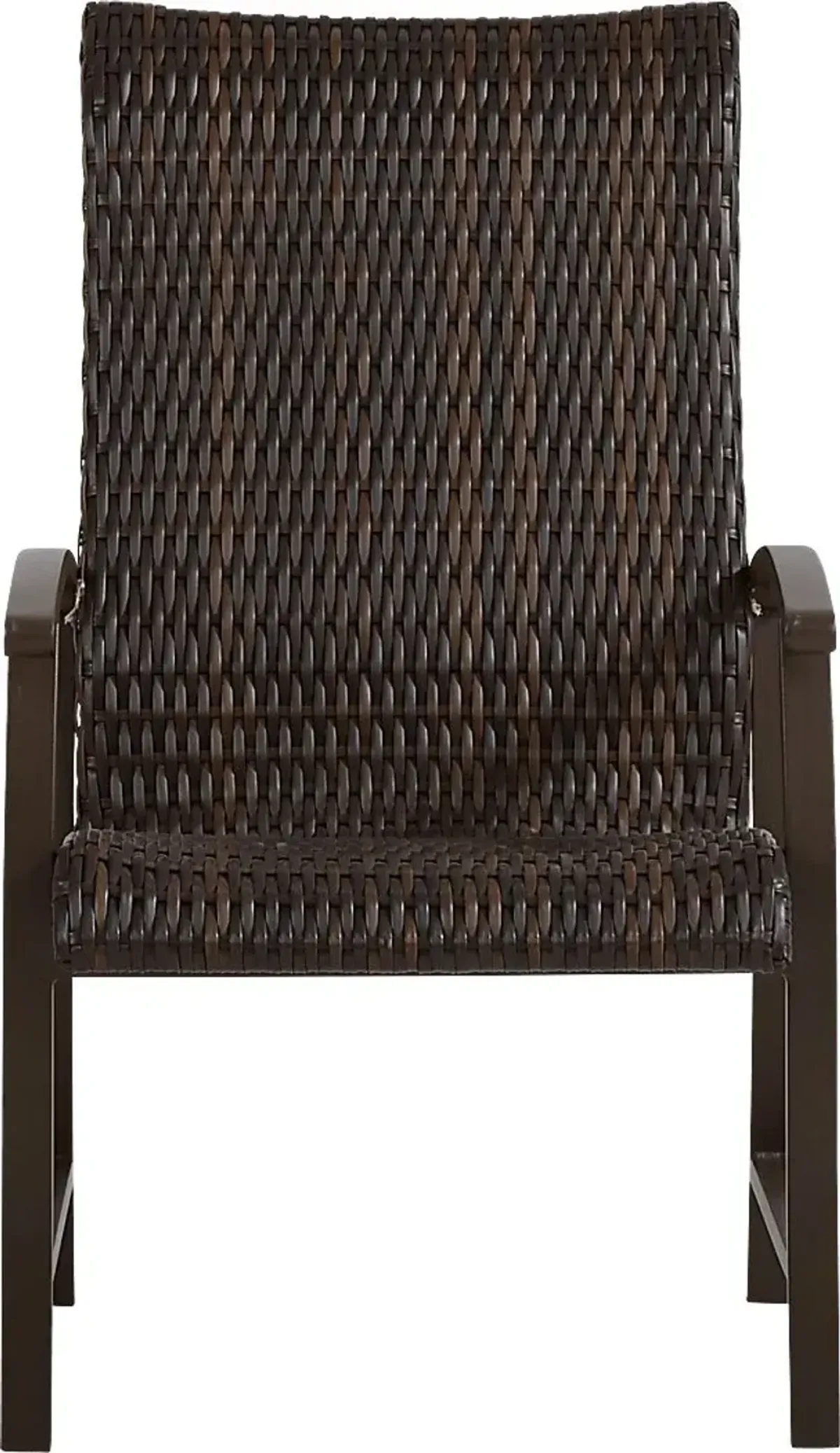 Lake Breeze Aged Bronze Black Wicker Outdoor Dining Chair