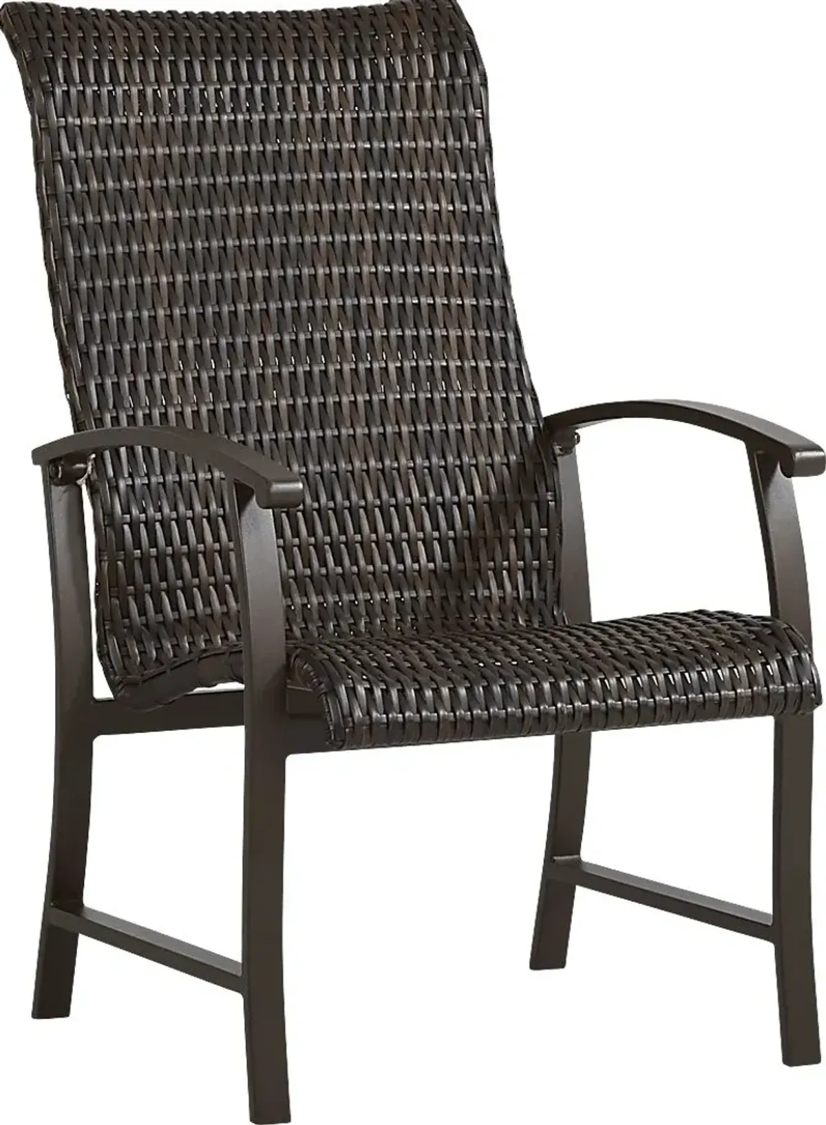 Lake Breeze Aged Bronze Black Wicker Outdoor Dining Chair