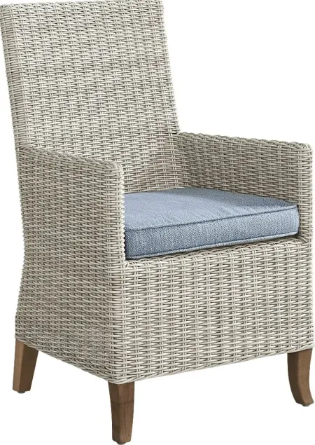 Patmos Gray Outdoor Arm Chair with Steel Cushions