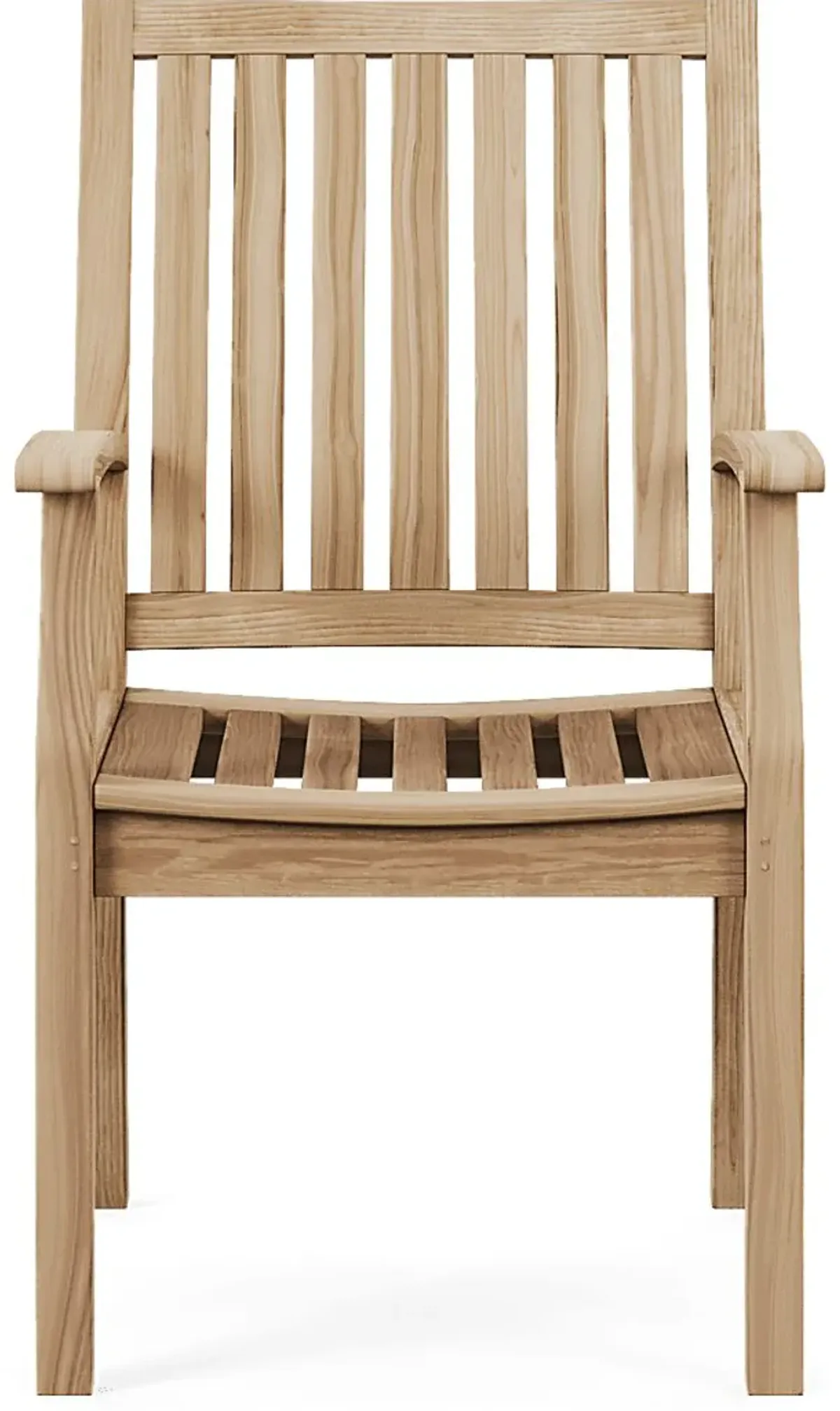 Pleasant Bay Teak Outdoor Slat Back Arm Chair