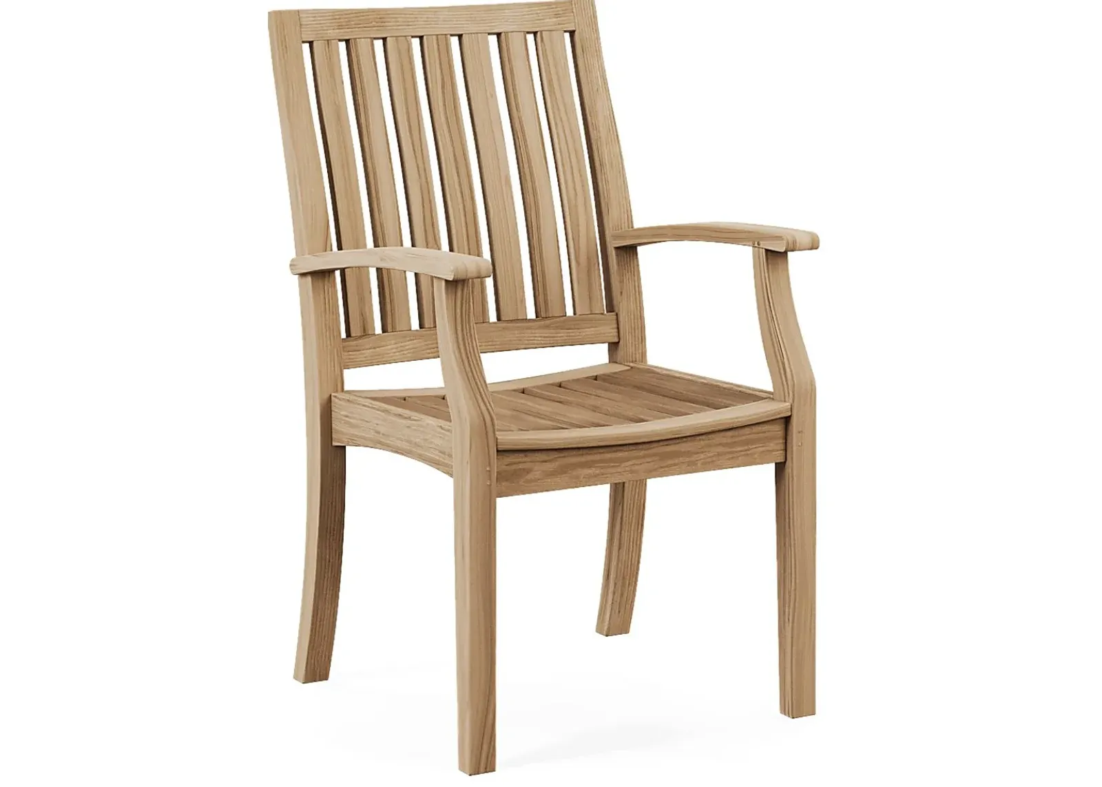 Pleasant Bay Teak Outdoor Slat Back Arm Chair