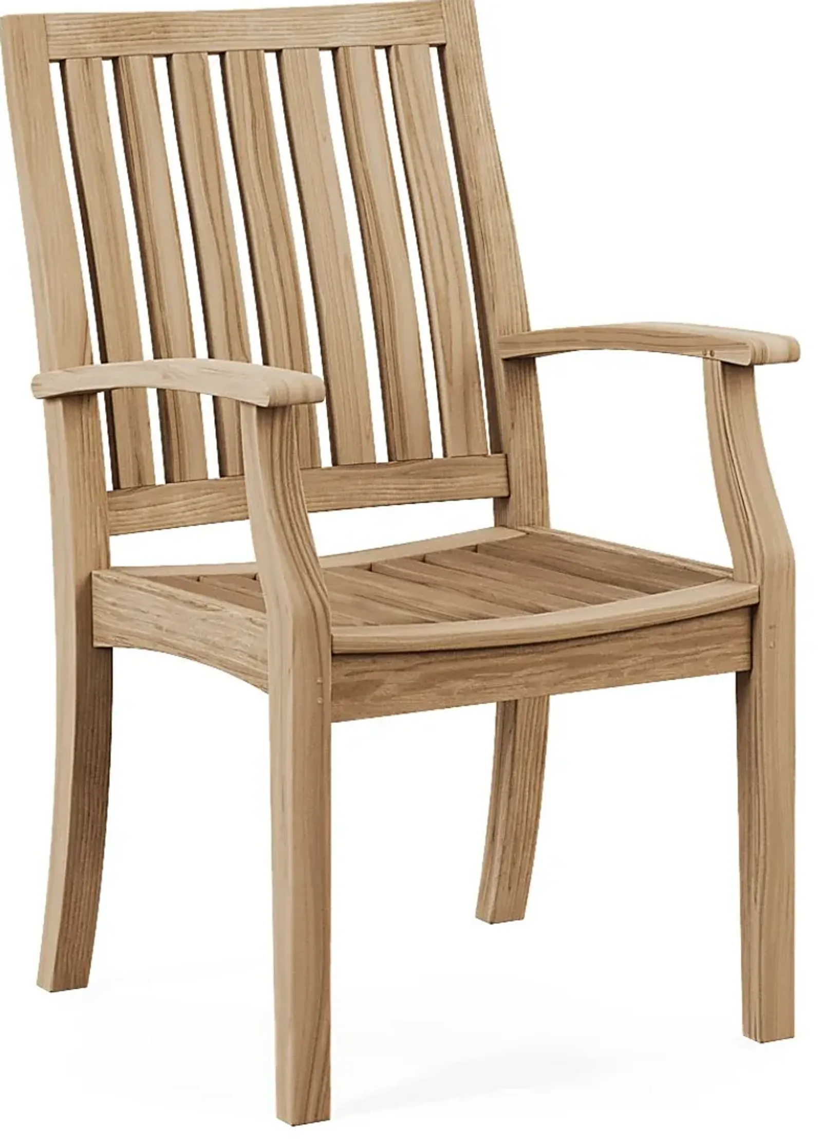 Pleasant Bay Teak Outdoor Slat Back Arm Chair