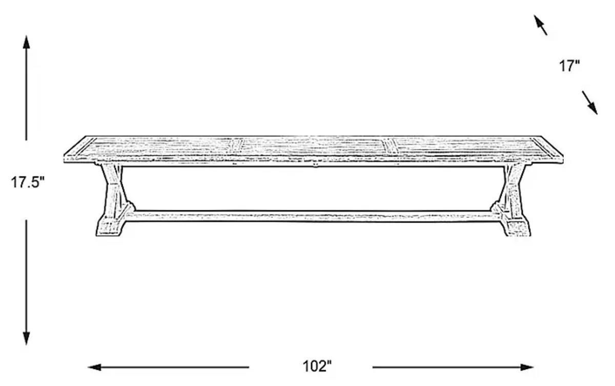 Siesta Key Light Wood 102 in. Outdoor Dining Bench