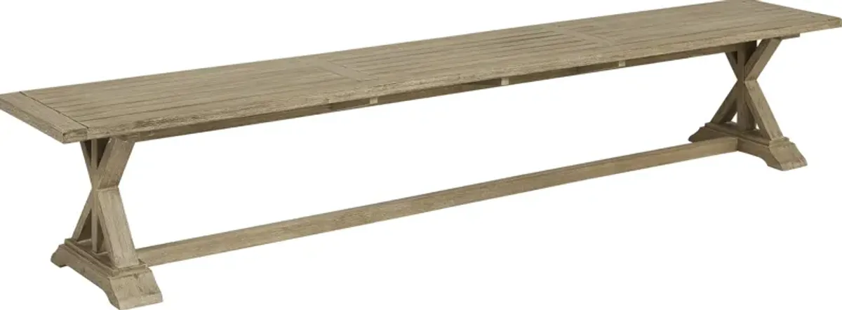 Siesta Key Light Wood 102 in. Outdoor Dining Bench