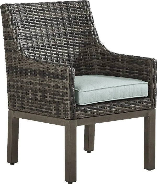 Montecello Gray Outdoor Arm Chair with Mist Cushion