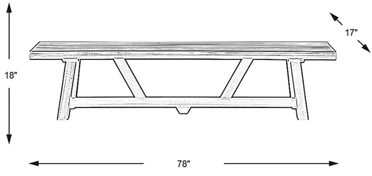 Patmos Tan 78 in. Outdoor Dining Bench