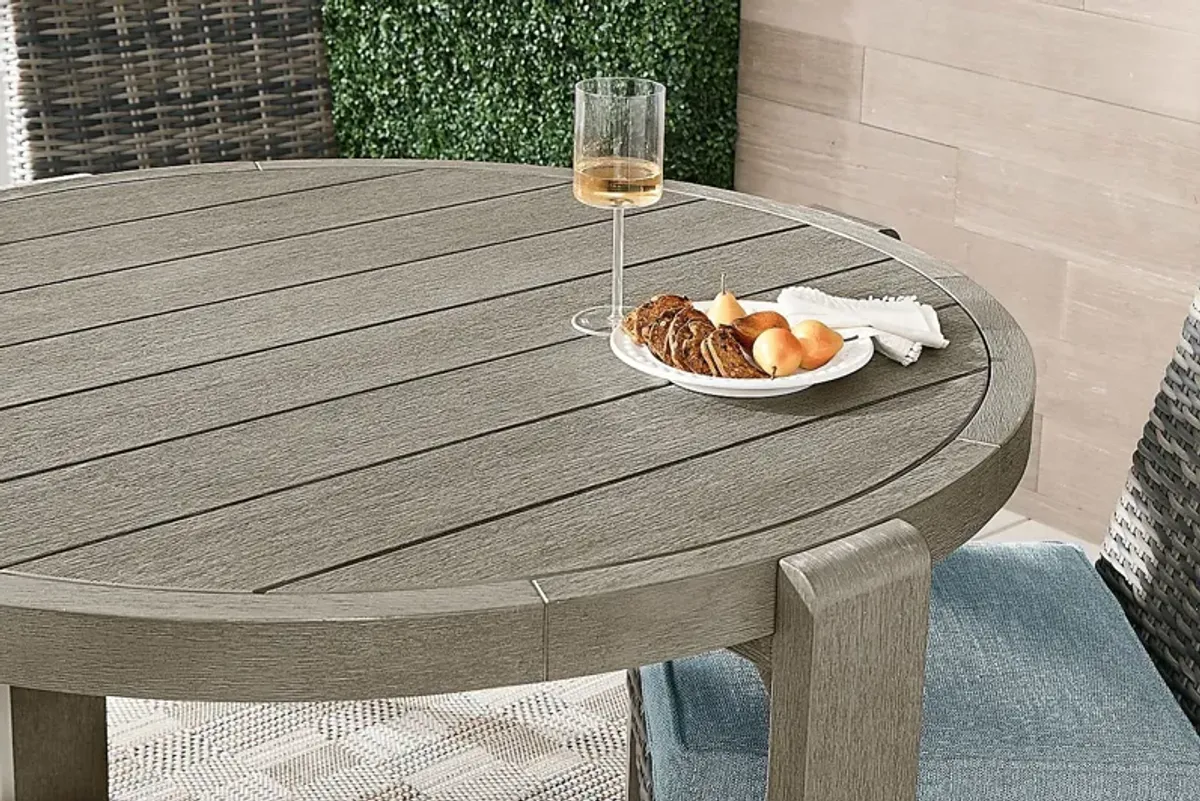 Montecello Gray 5 Pc Round Outdoor Dining Set with Twine Cushions