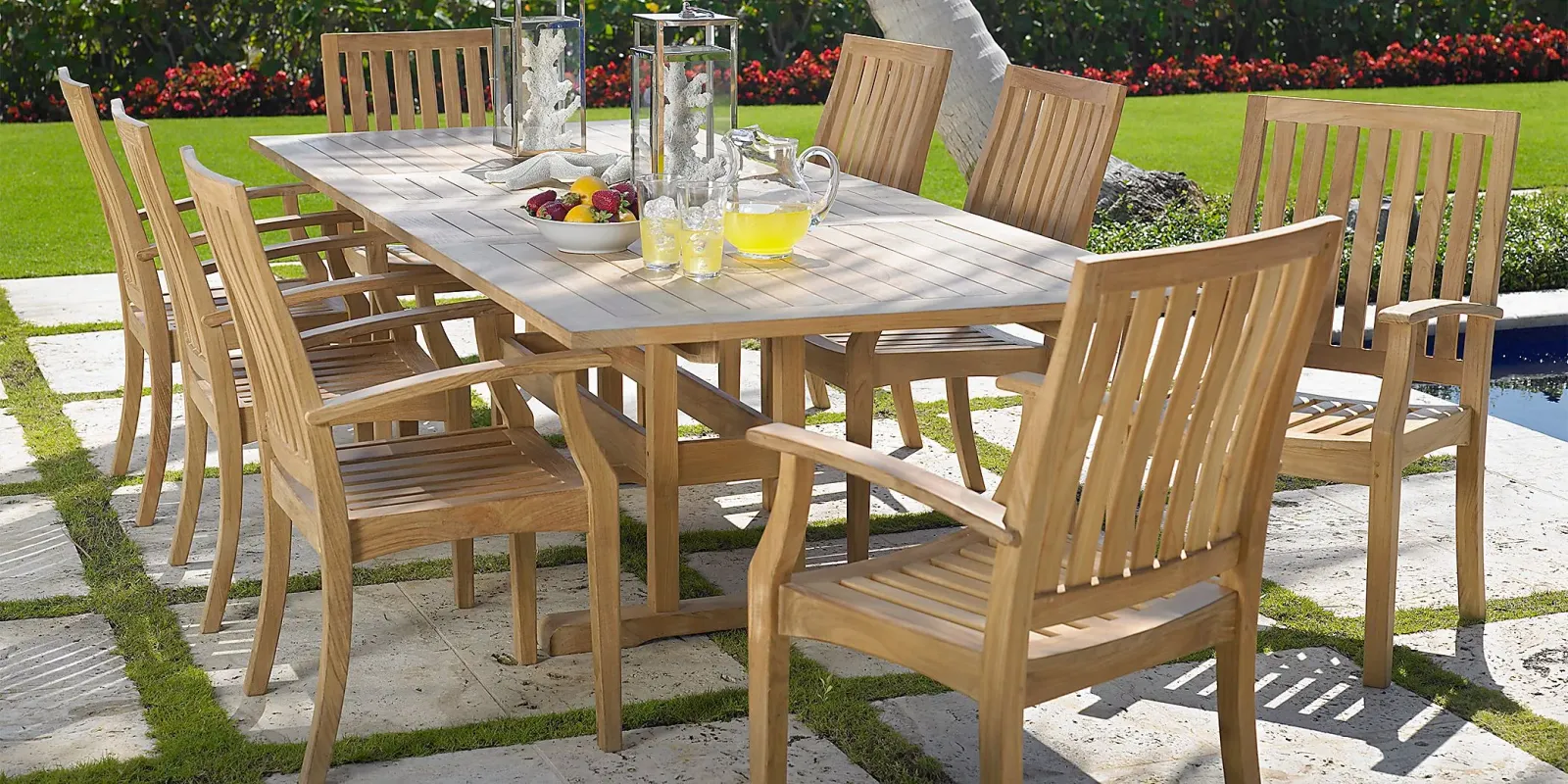 Pleasant Bay Teak 5 Pc Rectangle Extension Outdoor Dining Set by Rooms To Go Furniture