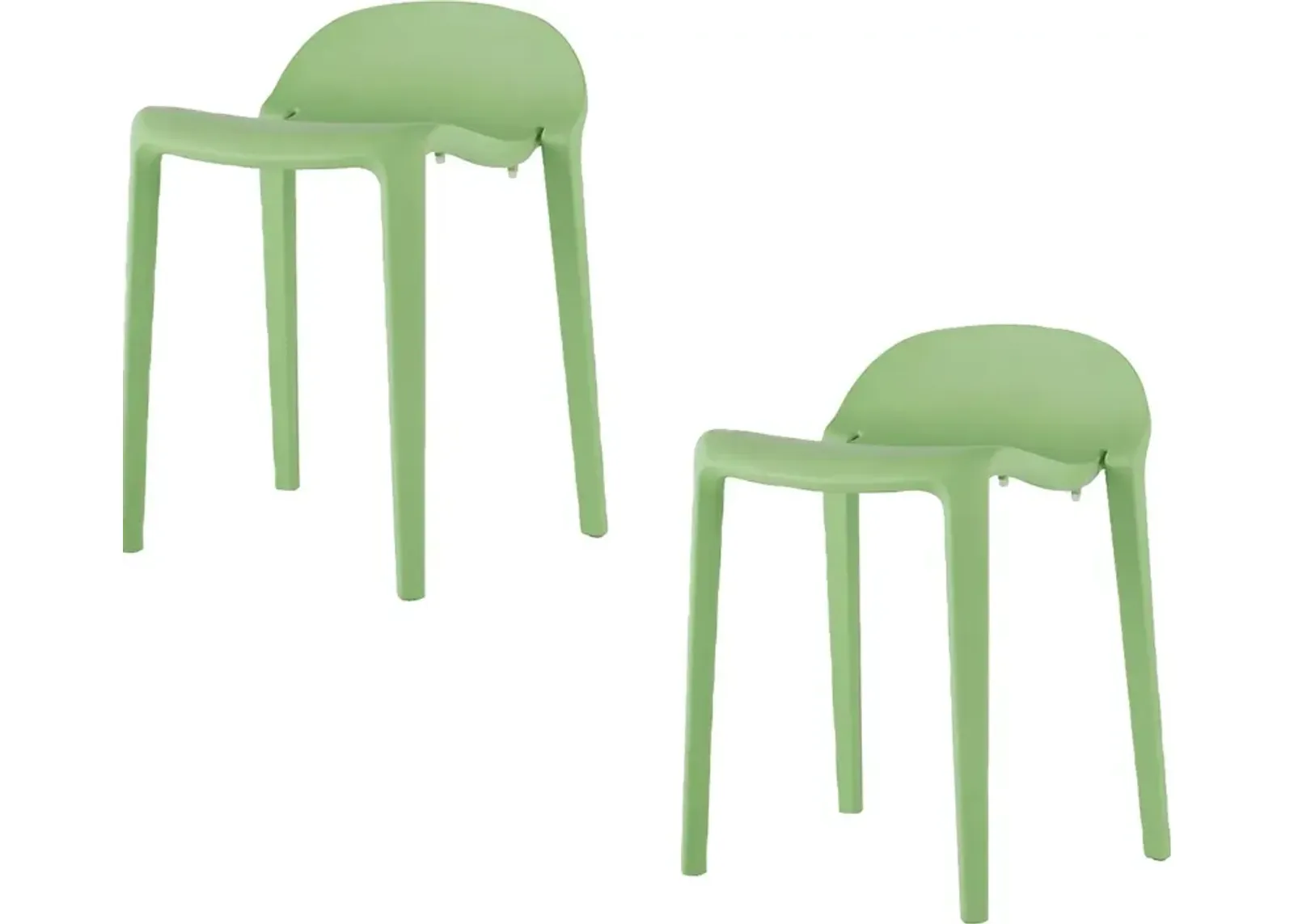 Outdoor Lulia Green Stool, Set of 2