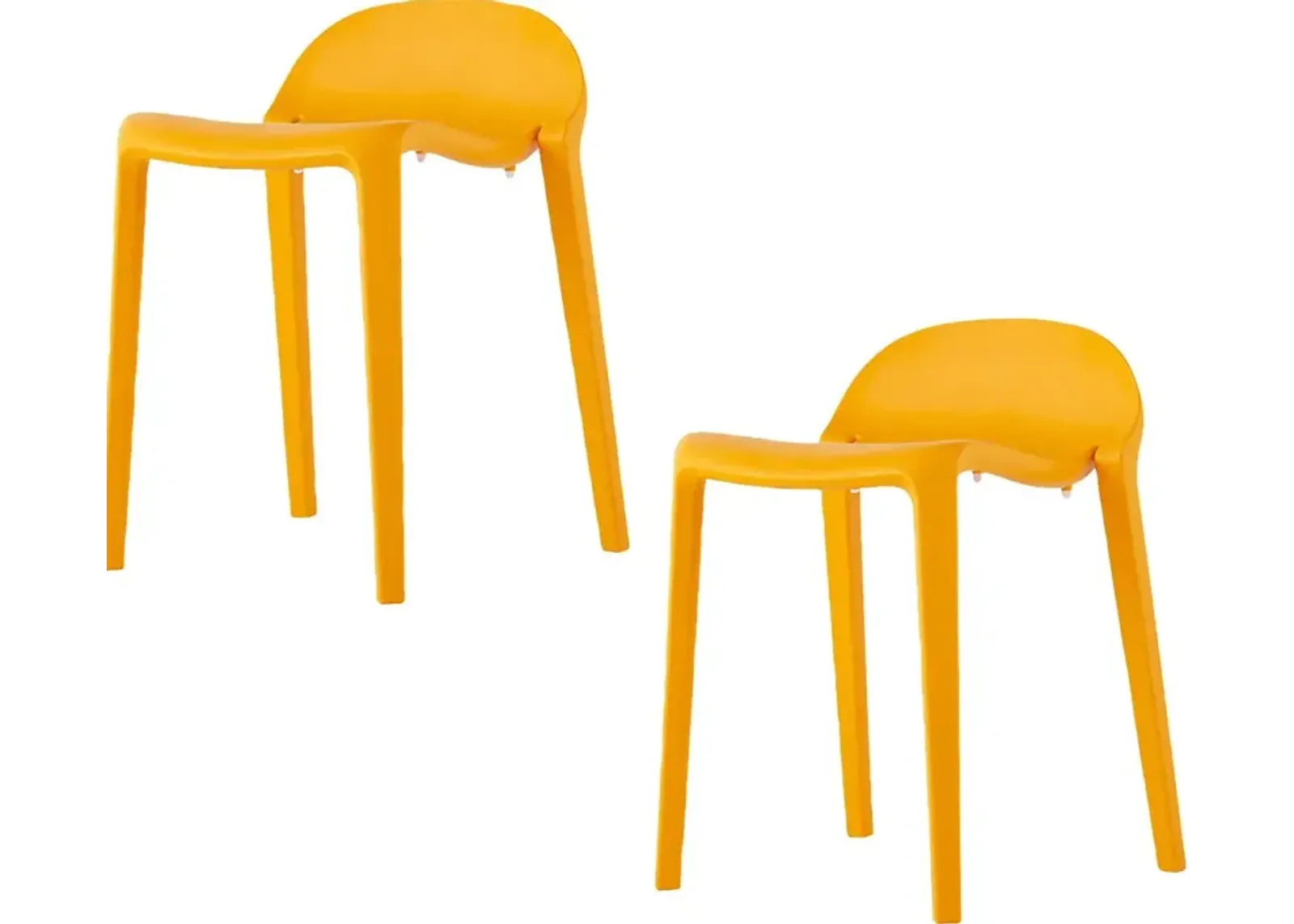 Outdoor Lulia Orange Stool, Set of 2