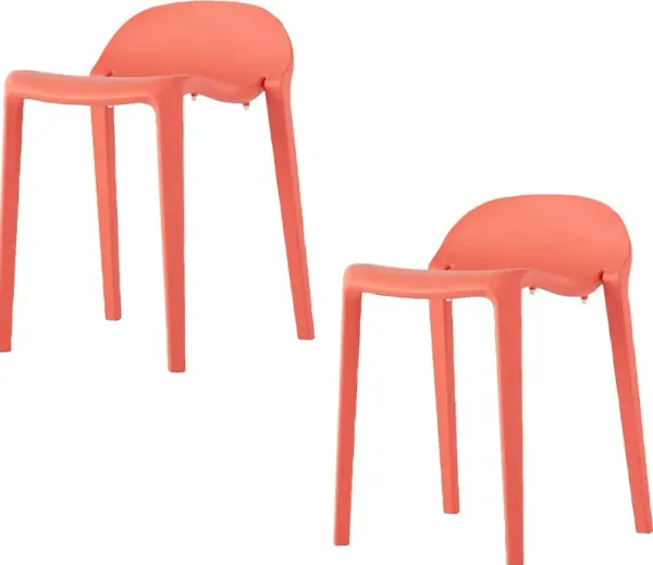 Outdoor Lulia Salmon Stool, Set of 2