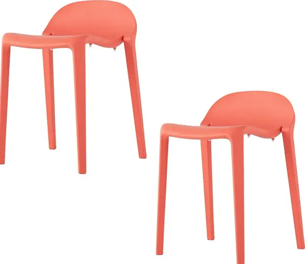 Outdoor Lulia Salmon Stool, Set of 2