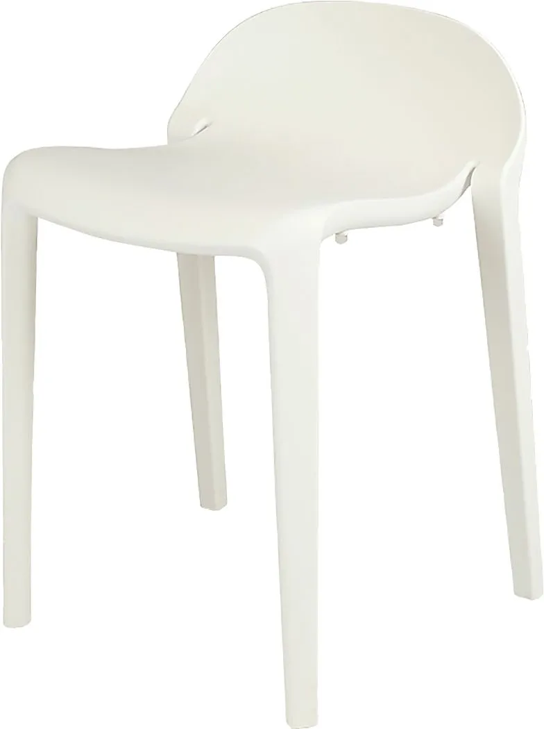 Outdoor Lulia White Stool, Set of 2