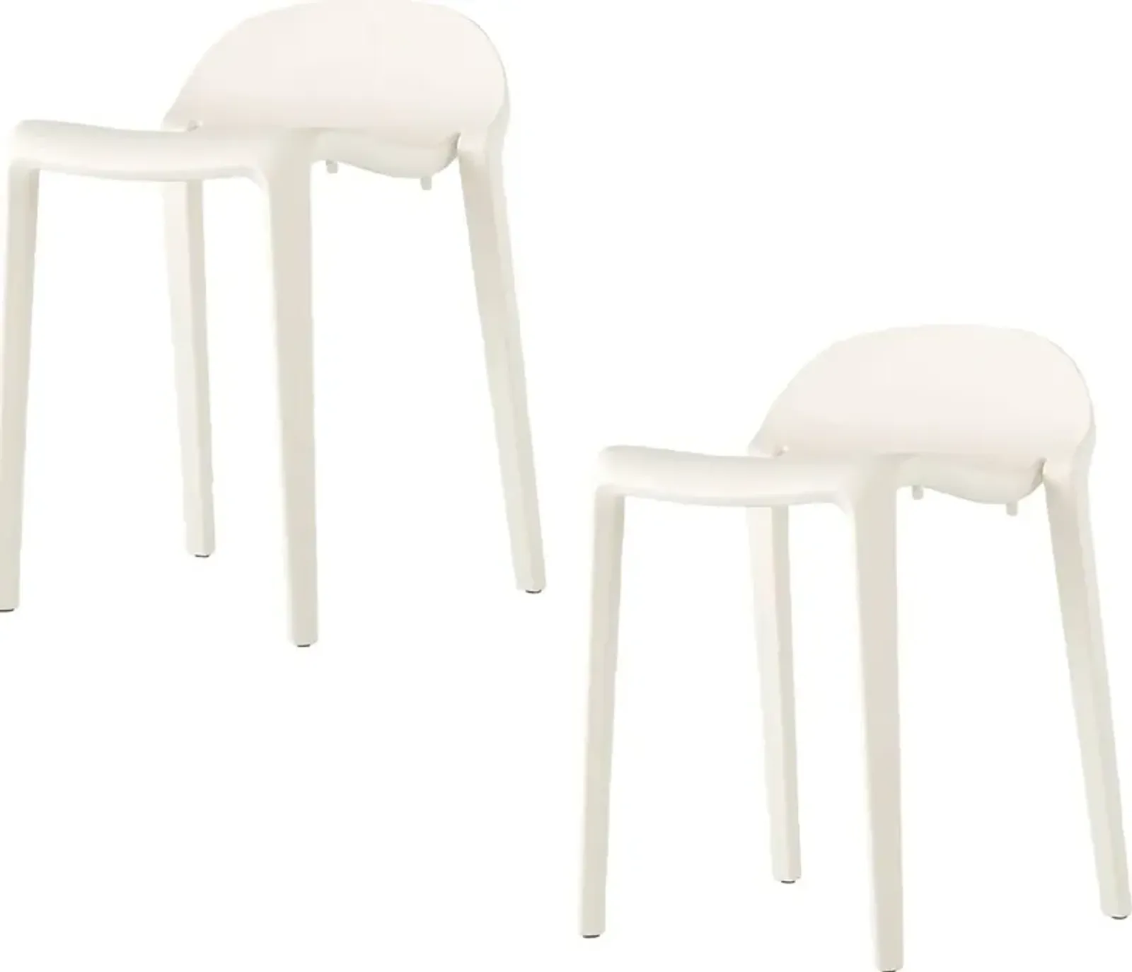 Outdoor Lulia White Stool, Set of 2