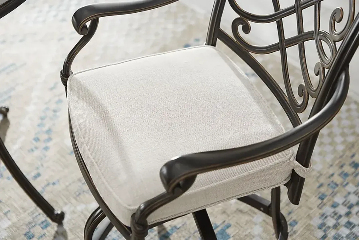 Carina Bronze 7 Pc Oval Outdoor Dining Set with Desert Cushions