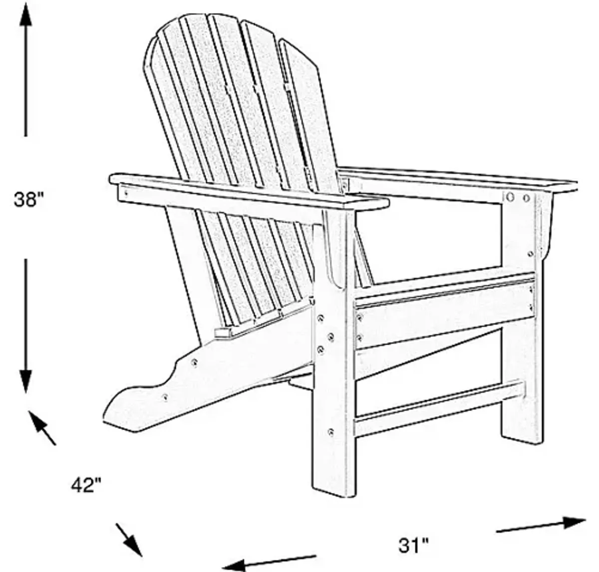 Addy White Outdoor Adirondack Chair, Set of 2