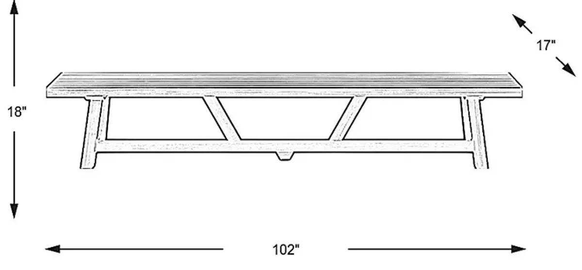 Patmos Tan 102 in. Outdoor Dining Bench