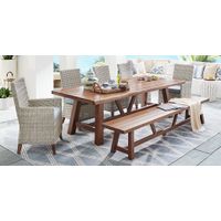 Patmos Tan 102 in. Outdoor Dining Bench