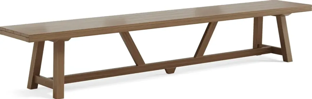 Patmos Tan 102 in. Outdoor Dining Bench